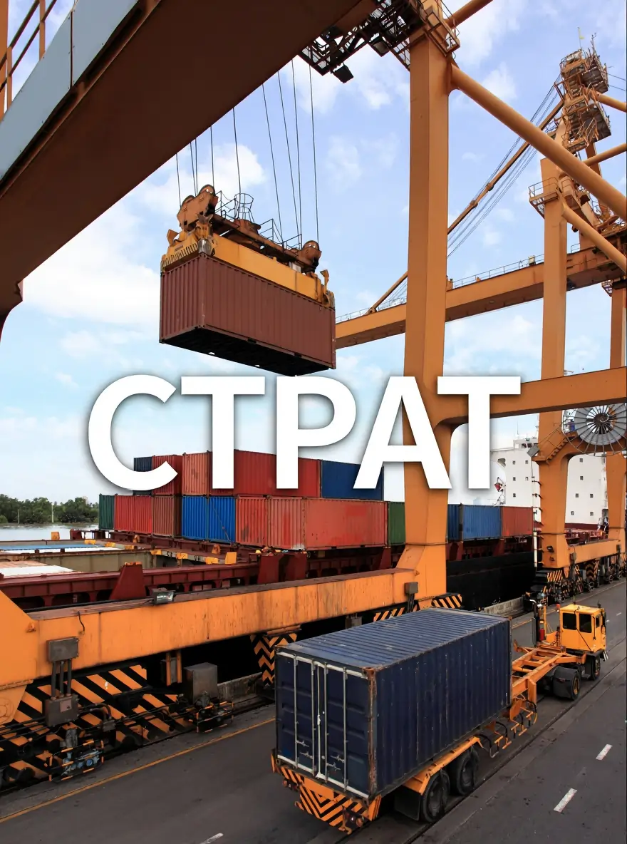 A high-security seal on a cargo container, representing the physical security measures required for a successful CTPAT audit and compliance.